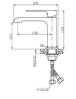Agger Magic A3002100 Однозахватный смеситель для раковины, хром